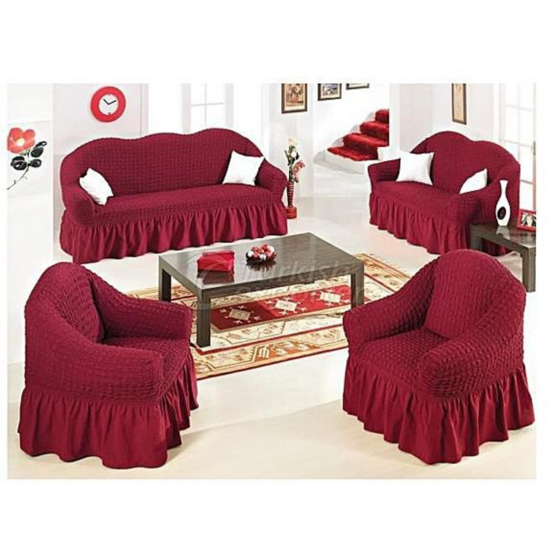 Stretchable Loose Cover(7 seater Maroon)