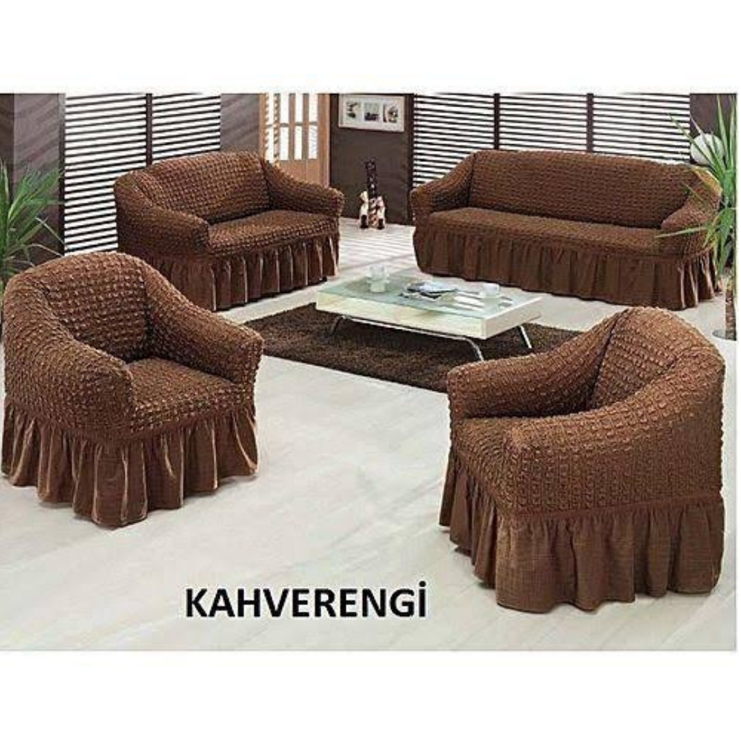 Turkish Sofa Covers(3+2+1+1)Brown Chocolate